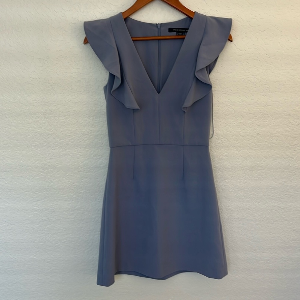 French connection size 2 baby blue fitted mini dress